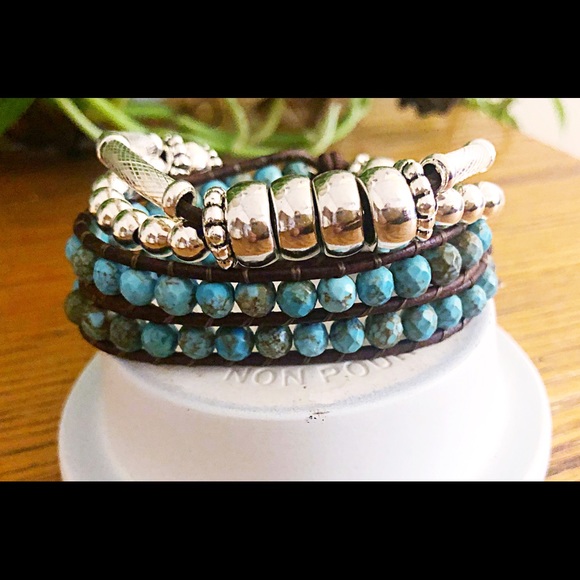 Turquoise & Silver Wrap - Picture 5 of 6